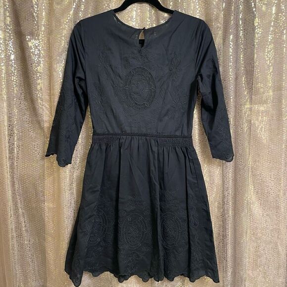Victoria’s Secret Black Gothic Victorian Embroidered Doll Dress, Small, Size 4 N - Picture 2 of 12